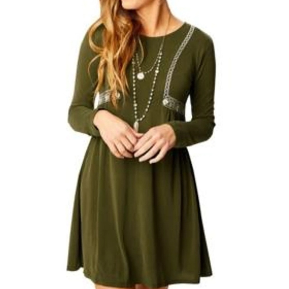 Altar'd State olive green Long Sleeve Dress